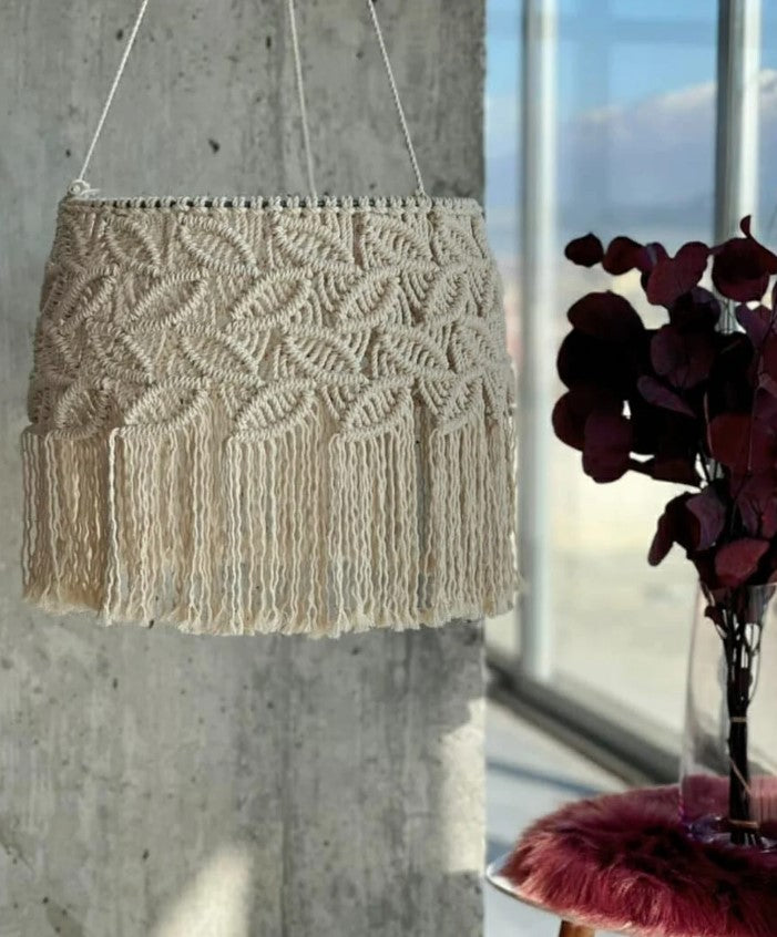 Leaf Macrame Chandelier, Fringe Chandelier