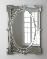 Luxury Wall Mounted Squared Mirror, Venetian Mirror Decor