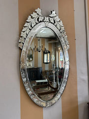 Gorgeous Very Large Venetian Etched Wall Mirror