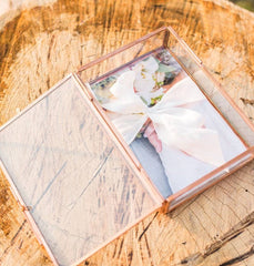 Rose Gold | Glass Photo Box | Photographer Box | Wedding Gift