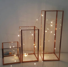 Set of 3 geometric glass Candle holders