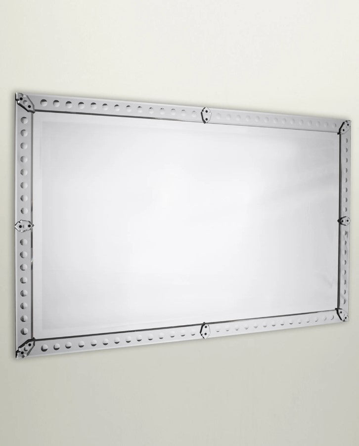 Beautiful Antique Venetian beveled and engraved glass wall mirror