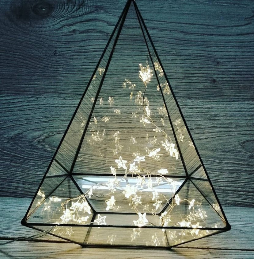 Handmade Geometric Terrarium - Glass Pyramid - Glass Planter