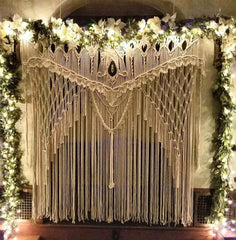 Large Macrame Wedding Backdrop, Macrame Wedding Arch Arbor