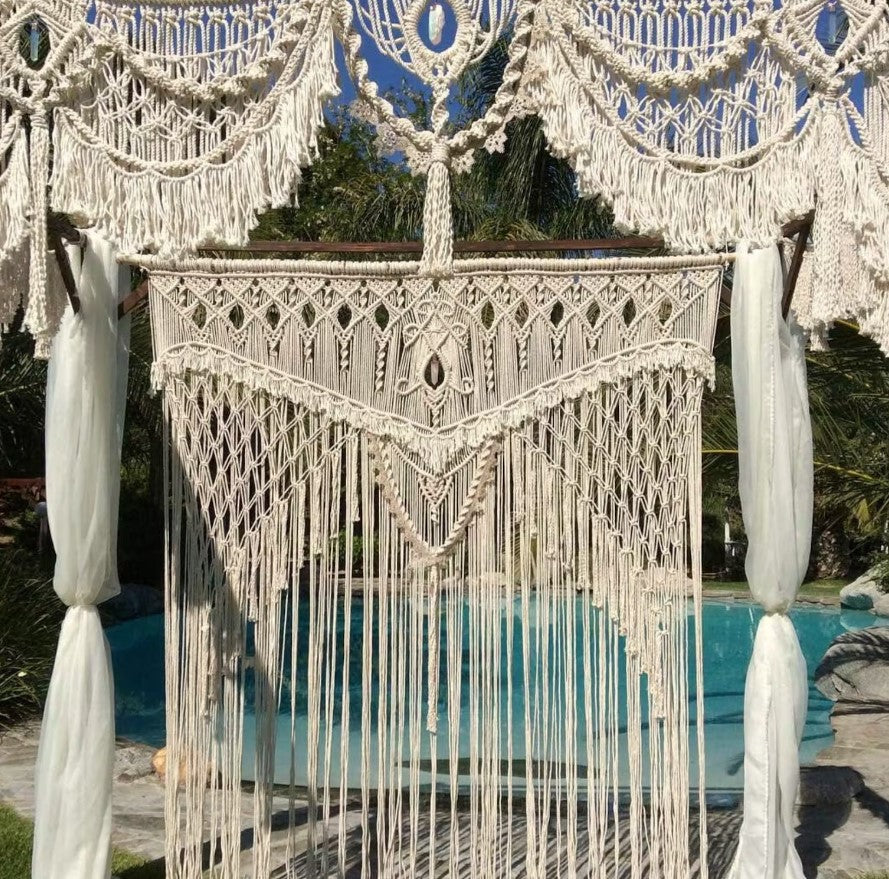 Large Macrame Wedding Backdrop, Macrame Wedding Arch Arbor