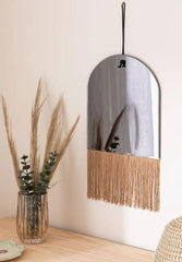 Wall Accent bar- Boho Mirror, Half-Moon Mirror