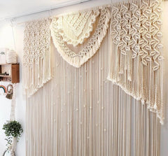 Beautiful Leaves Wedding Backdrop, Macrame Wedding Arch Arbor, Macrame Wall Hanging