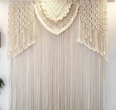 Beautiful Leaves Wedding Backdrop, Macrame Wedding Arch Arbor, Macrame Wall Hanging