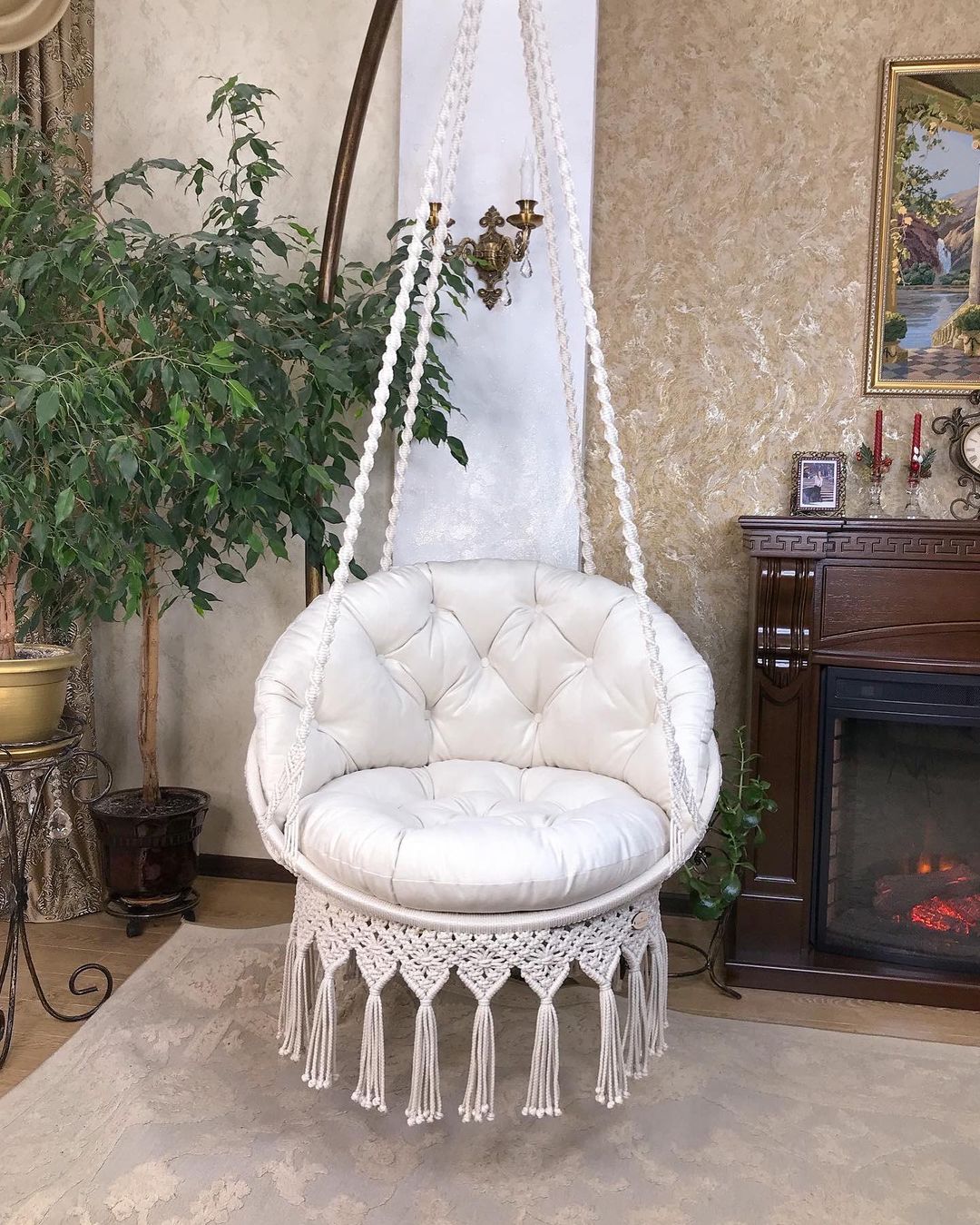 Beautiful Macrame Hanging Chair Bohemian Hanging Swing Chair