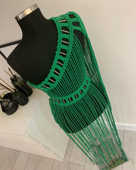 Green Macrame Dress, Bridal Dress