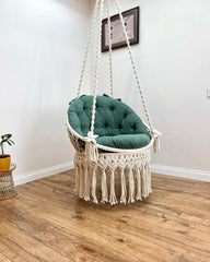 Natural Macrame Swing Chair, Hanging Hammock Swing