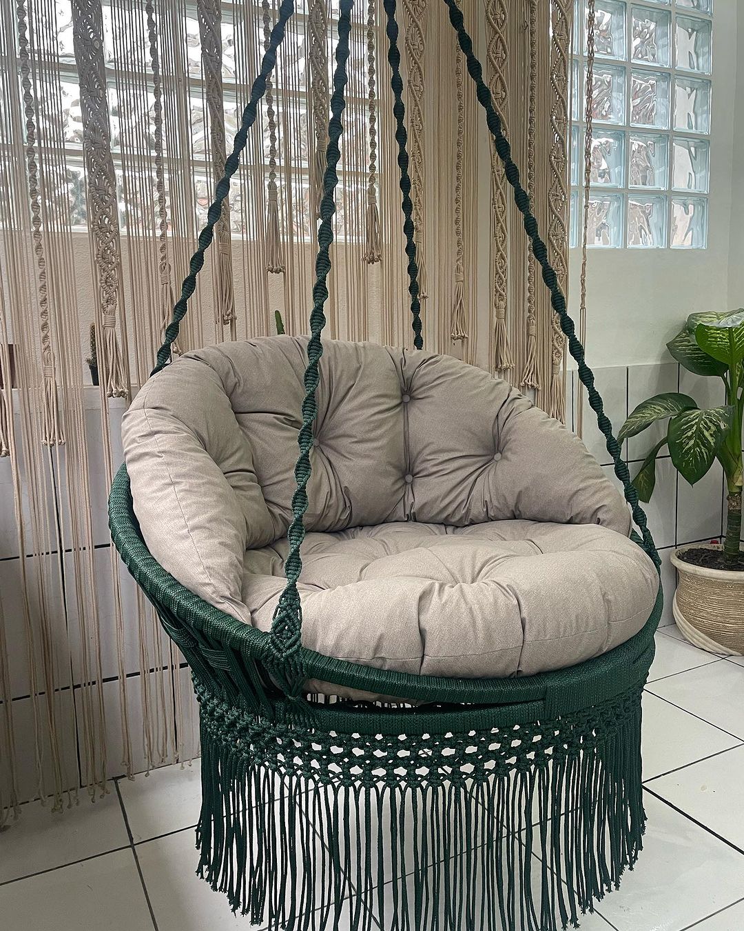 Handmade Hanging Chair Bohemian Hanging Macrame Swing Chair