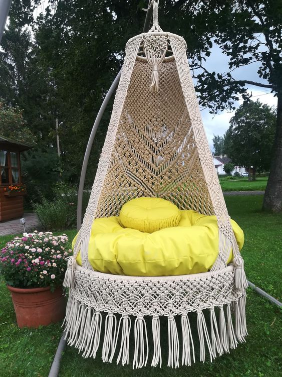 Natural Hanging Handmade Macrame Swing Chair