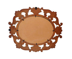 Wood Hand Crafted Oval Shape Vanity Wall Mount Mirror