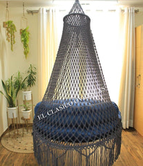 Luxury macrame swing hanging chair for indoor and outdoor