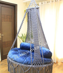 Luxury macrame swing hanging chair for indoor and outdoor